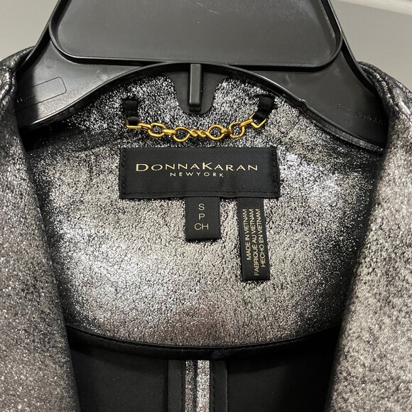 Donna Karan Women's Belted Metallic Jacket - Picture 8 of 16